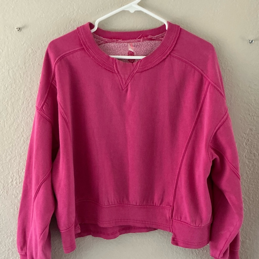 Free People We the Free Intercept Crewneck Pullover- pink